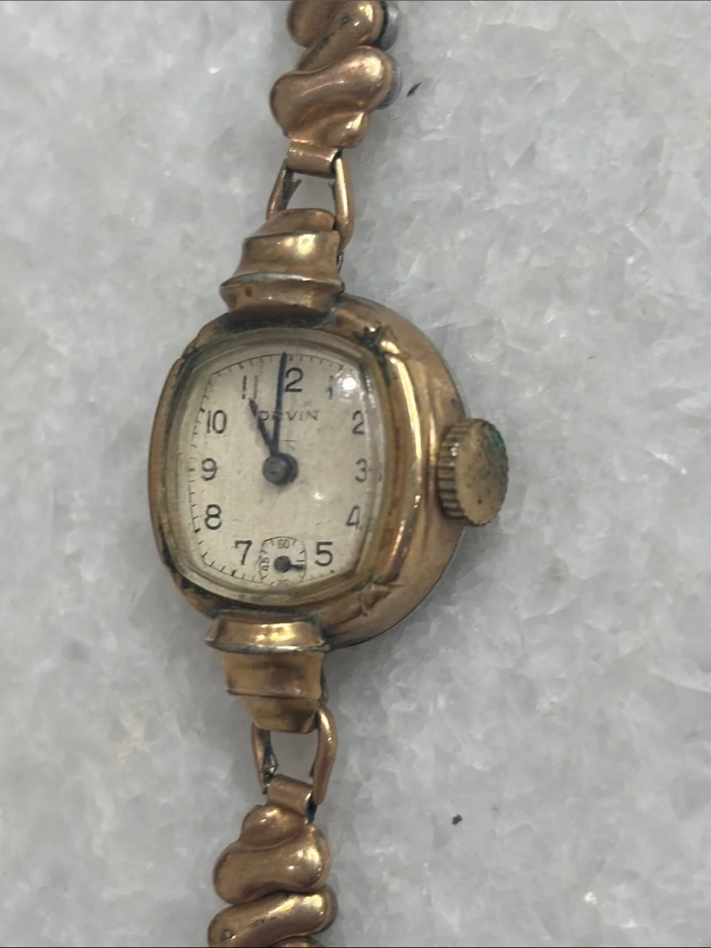 Orvin Vintage Ladies Gold-Tone Bracelet Watch